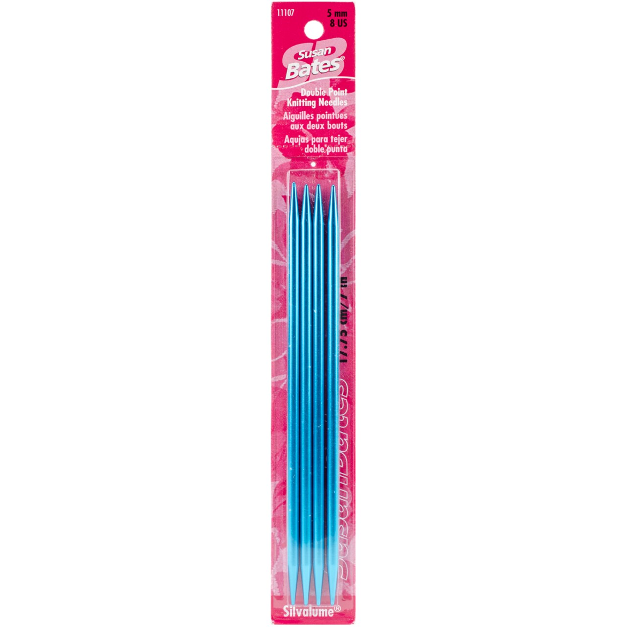Susan Bates Silvalume Double Point Knitting Needles 7" 4/Pkg-Size 8/5mm